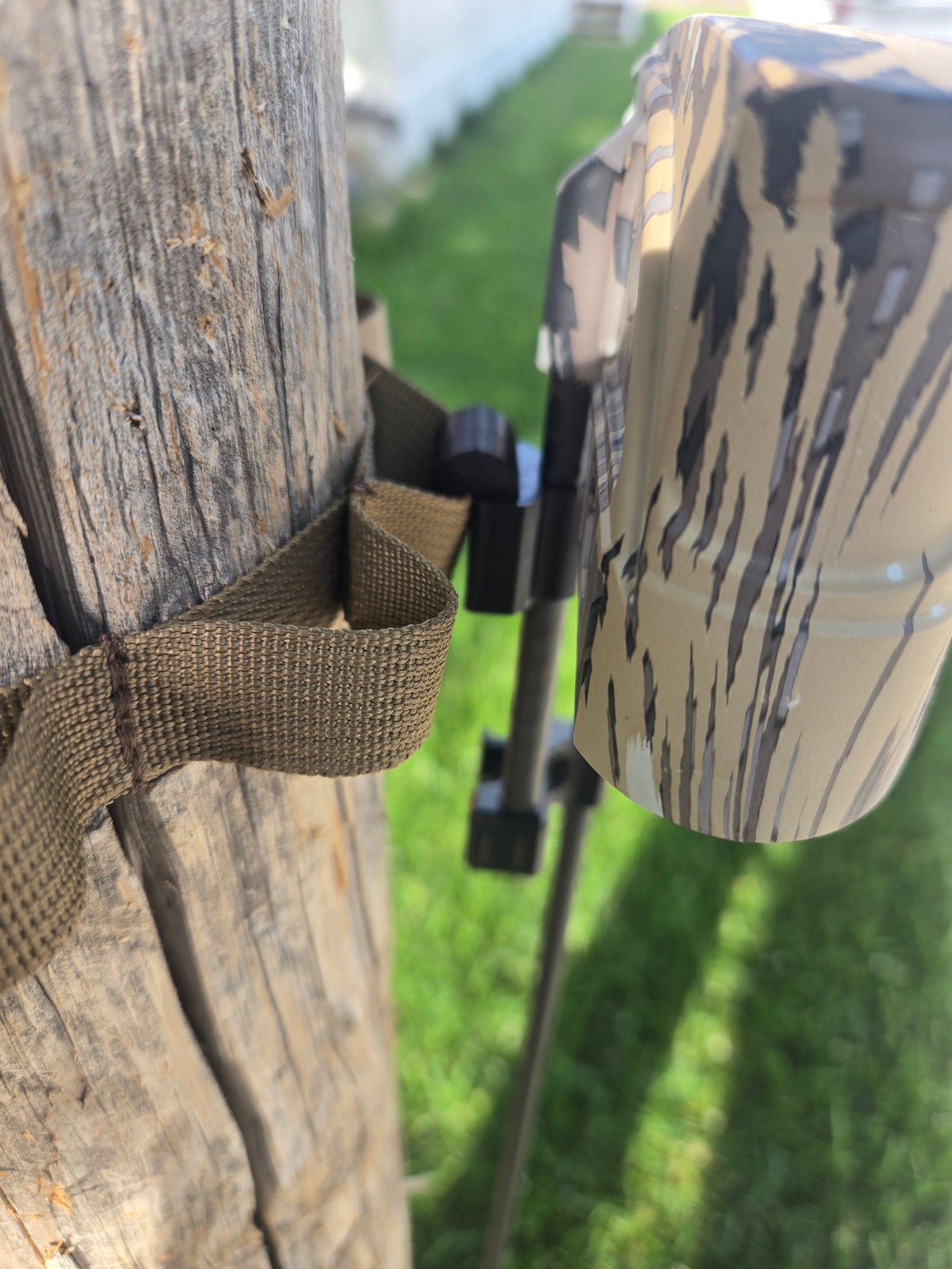 Clip-on archery quiver hanger by 3D Hunting Solutions with metal clip and durable design for easy bow accessory attachment.