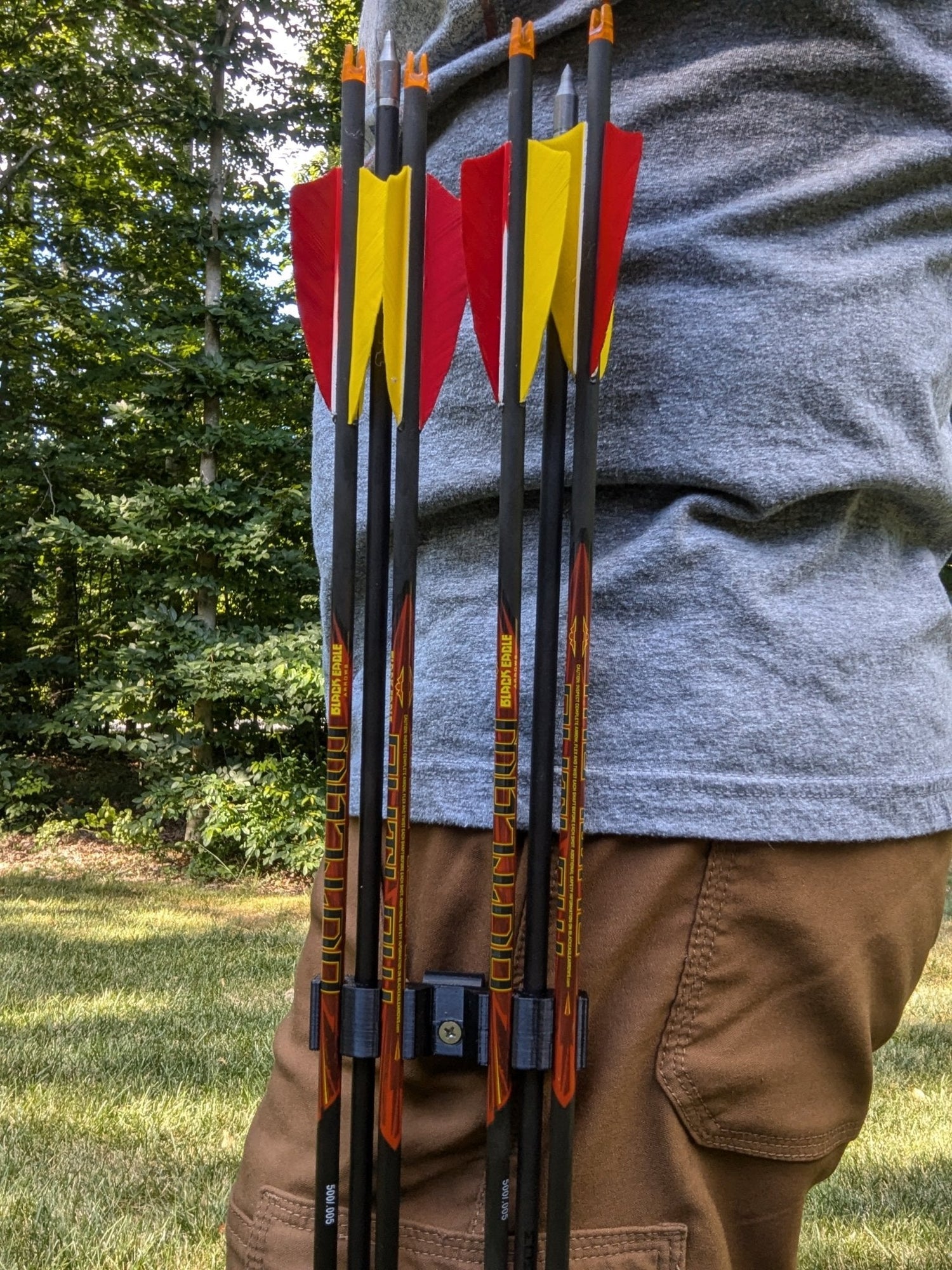 3D Hunting Solutions target practice archery quiver with multiple arrow slots, designed for easy arrow storage and quick access.