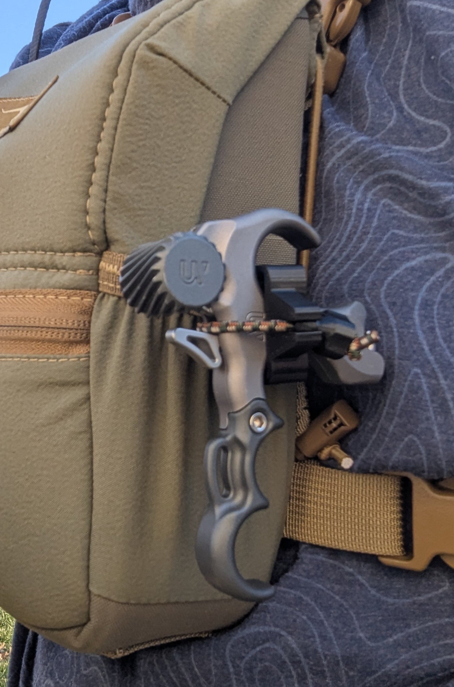 3D Hunting Solutions archery release molle holster for thumb releases, designed for bow accessories and easy attachment.