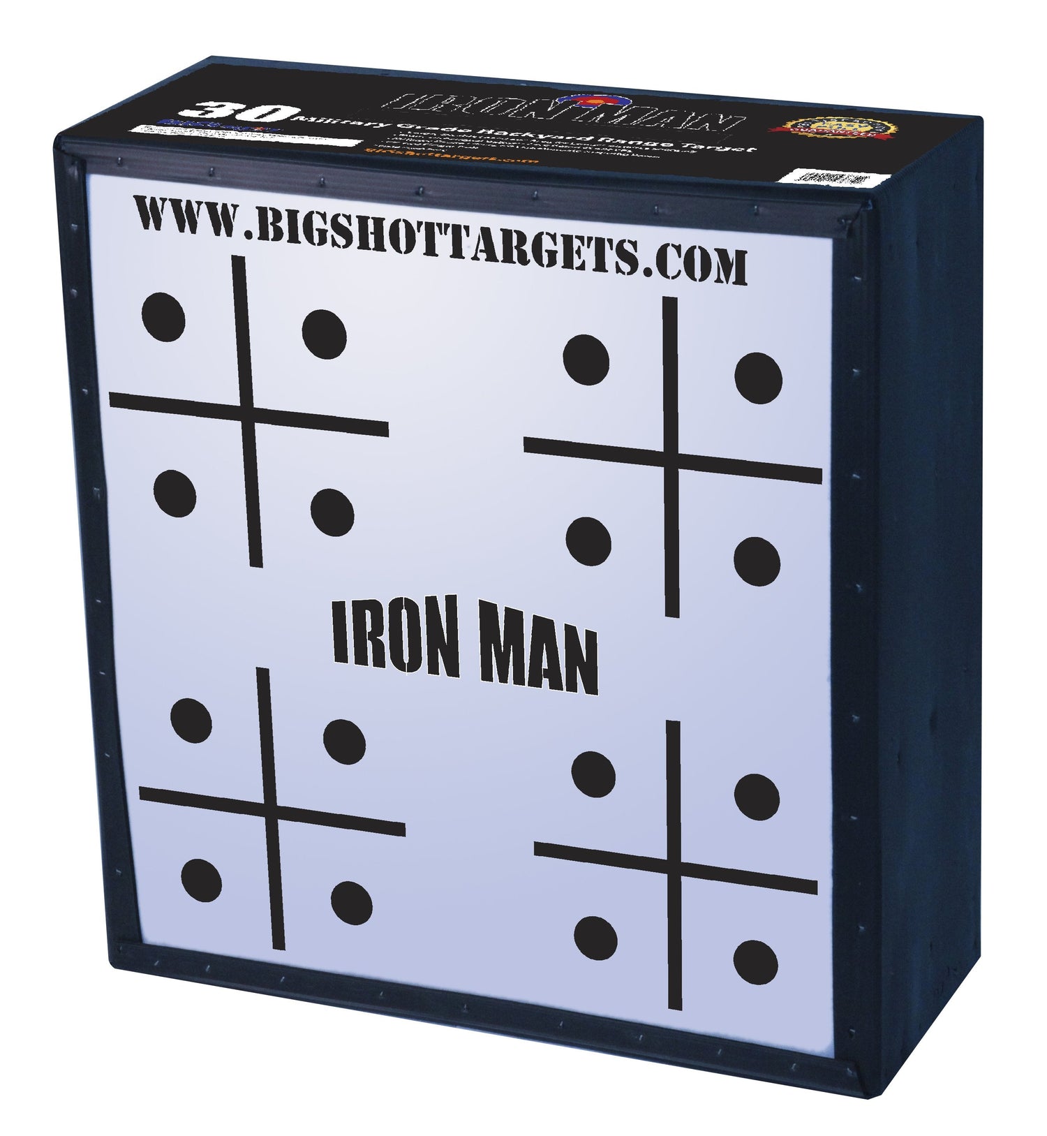 Iron Man 30-inch personal range bag and block target by BIGshot Archery, designed for target practice and shooting accuracy.