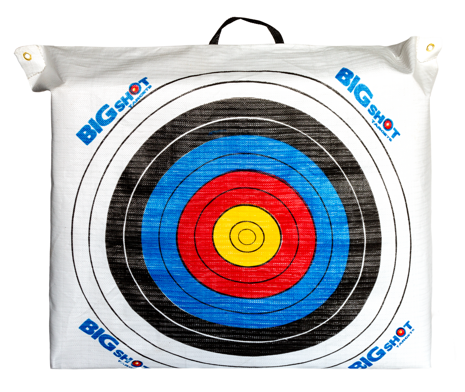 BIGshot Archery outdoor range bag with block target for archery practice and target shooting.