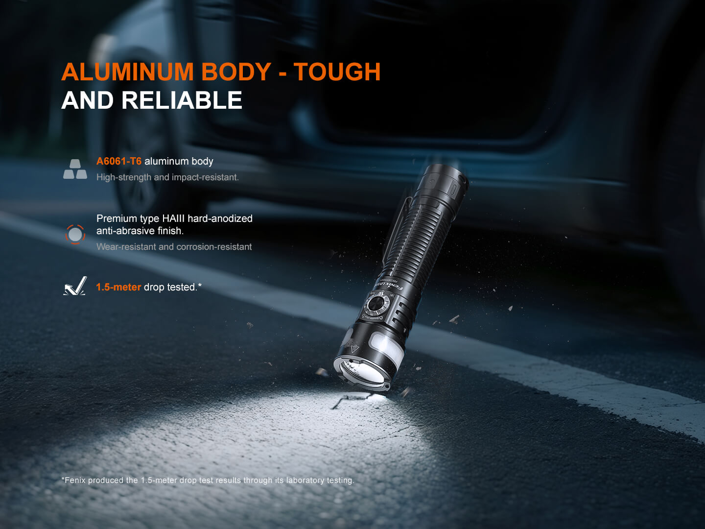 Fenix LD35R high-performance tactical EDC flashlight with multiple modes, black body, and textured grip for outdoor use