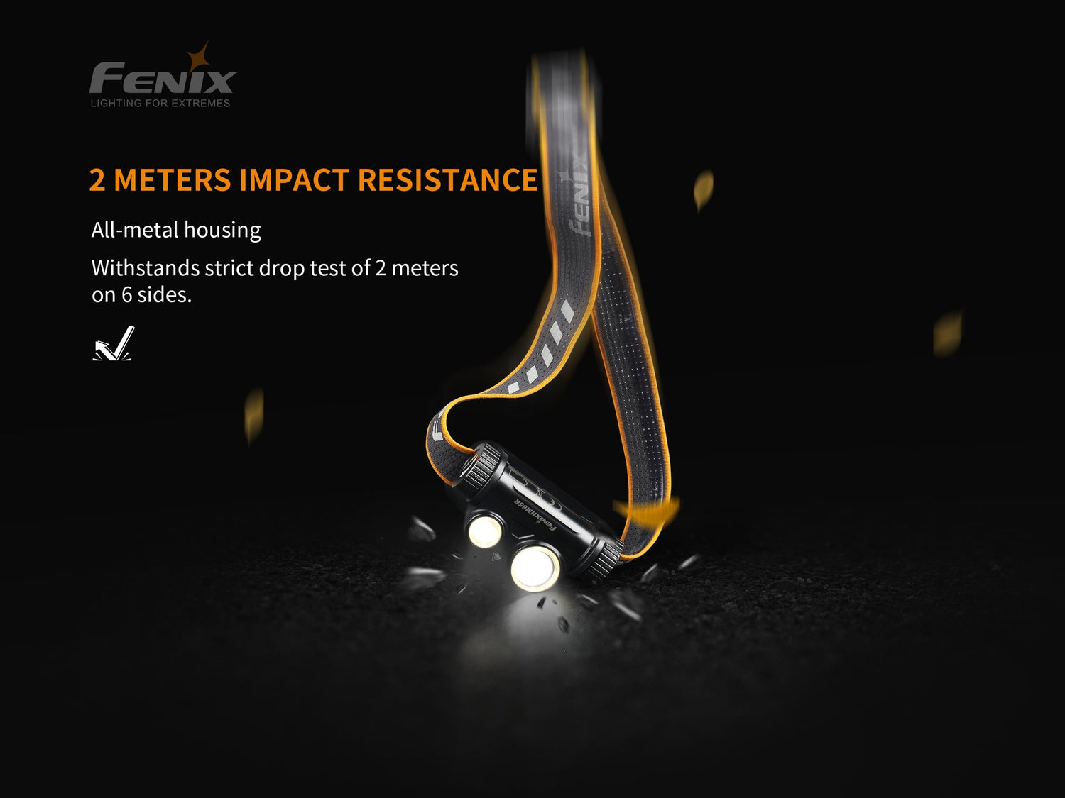Fenix HM65R rechargeable LED headlamp with 1400 lumens, adjustable strap, and bright white light for outdoor activities.