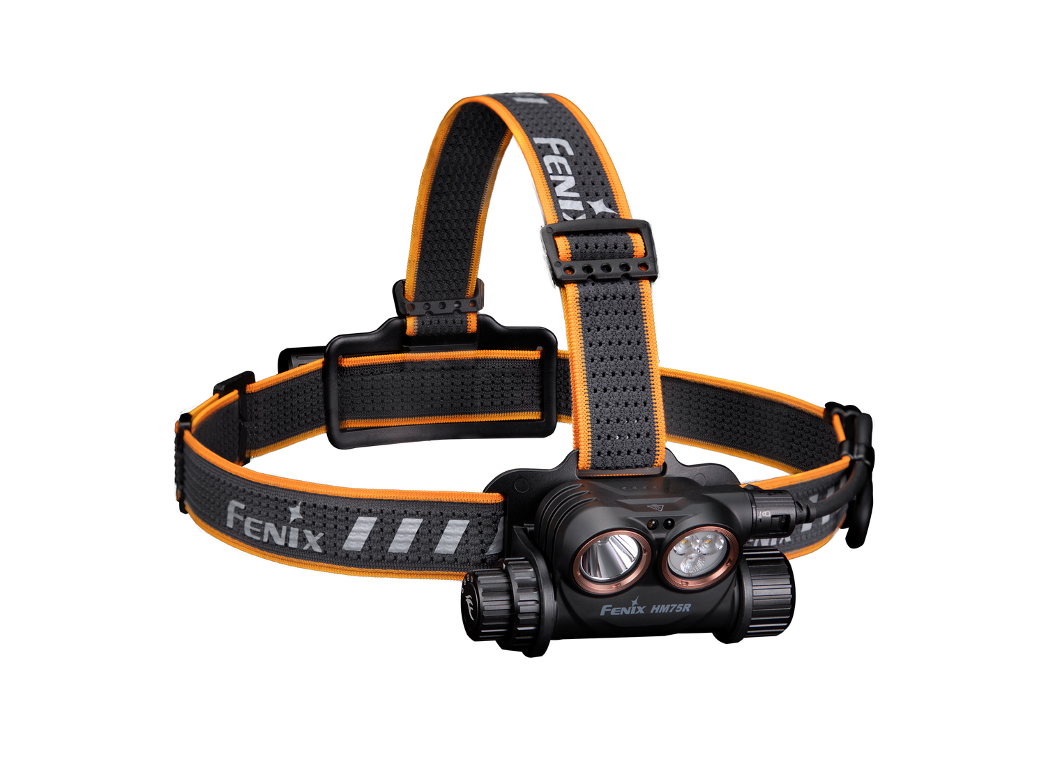 Fenix HM75R rechargeable industrial headlamp with 1600 lumens, adjustable strap, and durable design for outdoor and work use