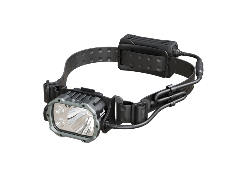 Fenix HP35R Search and Rescue Headlamp with adjustable strap, bright LED light, and durable design for outdoor activities