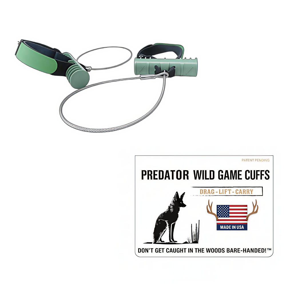 Predator Wild Game Cuffs by Game Cuffs, LLC featuring durable leather cuffs with predator-themed design for wild game enthusiasts.