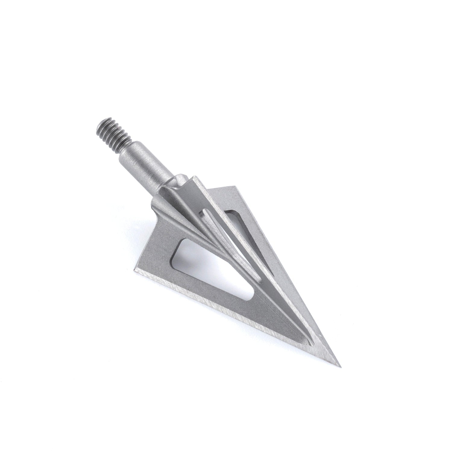 Vantage Point Archery 3-blade stainless steel broadhead with vented design for precise arrow hunting and field use.