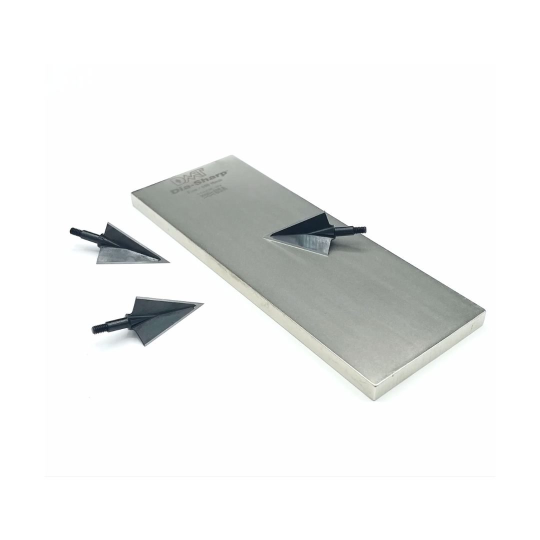 Vantage Point Archery double-sided diamond stone for sharpening arrows and blades, with textured surfaces for precision sharpening.
