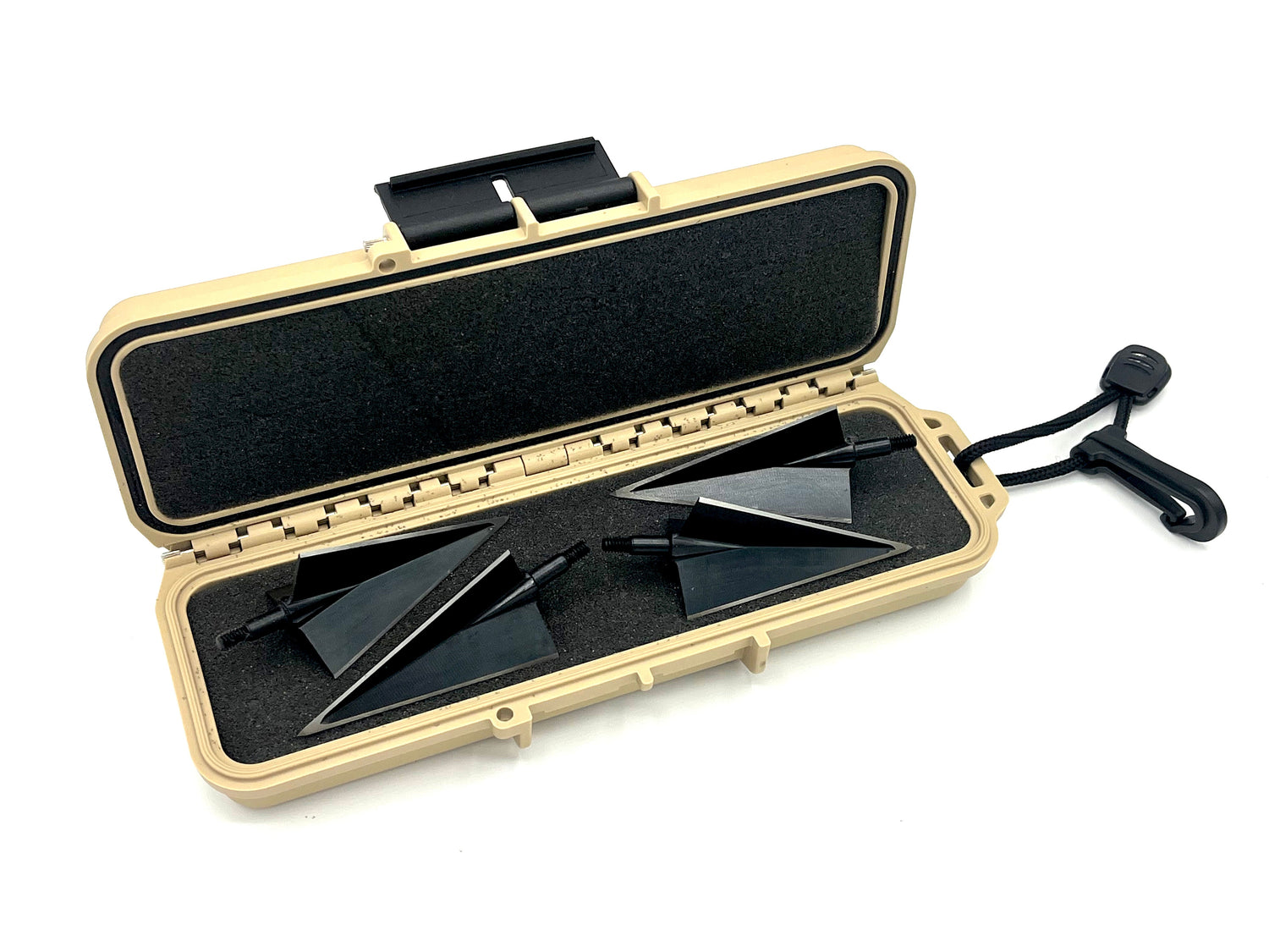 Vantage Point Archery VPA x SKB watertight broadhead case in black, durable protective storage for archery broadheads.