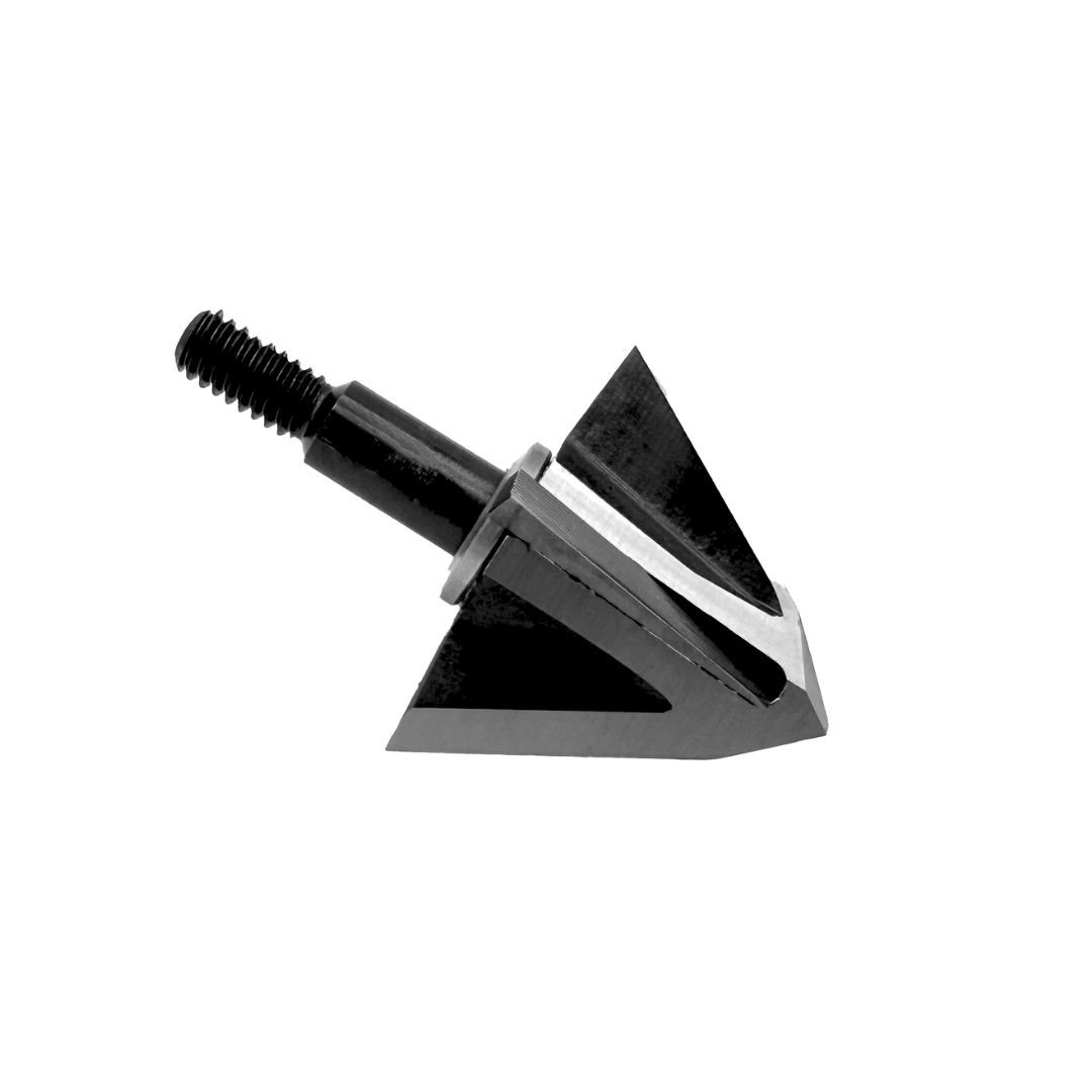 Vantage Point Archery VPA Omega Broadhead with left bevel, 100 grain, no bleeders, designed for hunting and precision archery.