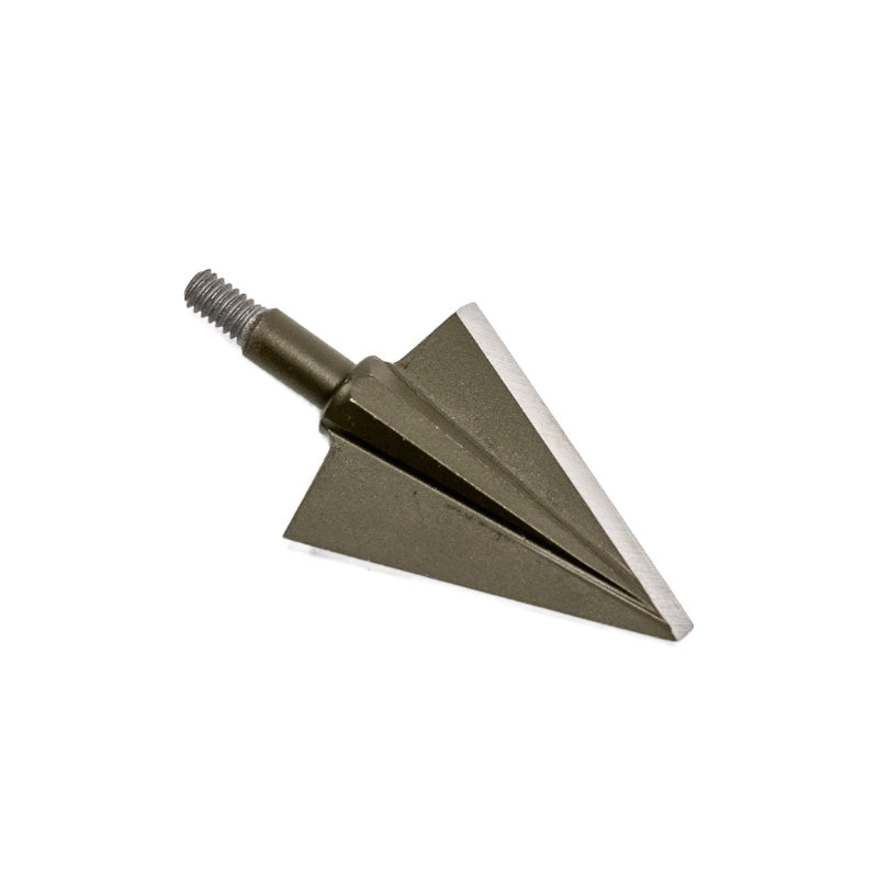 Vantage Point Archery 2-blade single bevel broadhead with premium steel, designed for precise archery hunting and target shooting.
