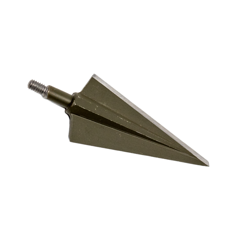 Vantage Point Archery 2-blade single bevel broadhead in premium steel, designed for precise archery hunting.