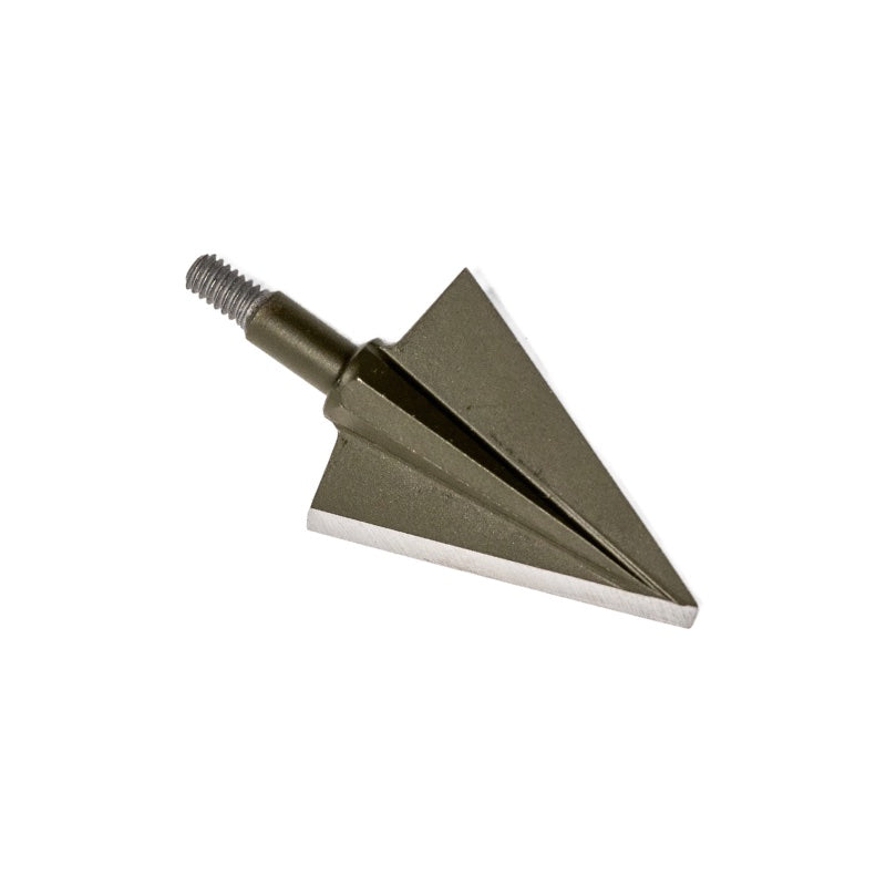 Vantage Point Archery 2-blade single bevel broadhead with premium steel, designed for precise arrowhead cutting and durability.