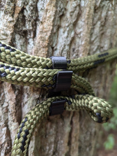 3D Hunting Solutions saddle bridge and rope caddy with rope for secure carry and organization of hunting gear.