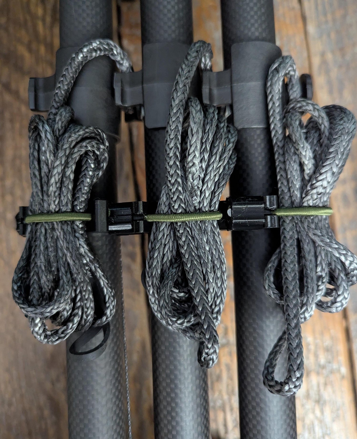 3D Hunting Solutions climbing stick attachment bundler showing durable straps and attachment points for secure outdoor climbing use.