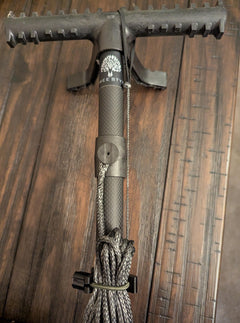 3D Hunting Solutions climbing stick attachment bundler with multiple straps and clips for secure outdoor hiking and climbing gear.