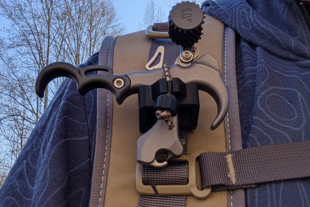 3D Hunting Solutions archery release molle holster for thumb releases, designed for secure attachment and easy access to bow accessories.