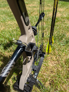 3D Hunting Solutions archery release stabilizer holster for thumb releases, bow accessory for secure draw and release control.