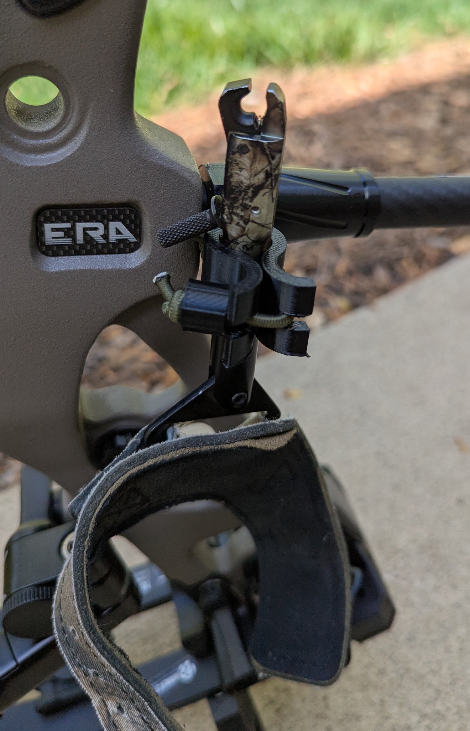 3D Hunting Solutions archery wrist release stabilizer holster for mobile and saddle hunting accessories with adjustable straps.