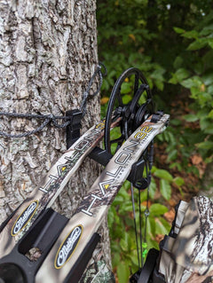 Amsteel Bow Hanger by 3D Hunting Solutions, sturdy wall-mounted bow holder for secure archery equipment storage.
