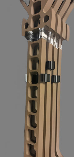 3D Hunting Solutions Trophyline Hyperlite Stick Wranglers climbing stick management system with stacked climbing sticks for secure transport.