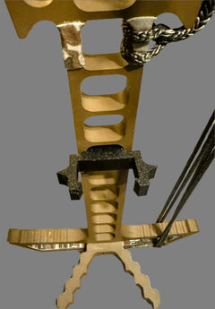 3D Hunting Solutions Trophyline Hyperlite Stick Wranglers for climbing sticks, showing a stack of climbing sticks with management system.