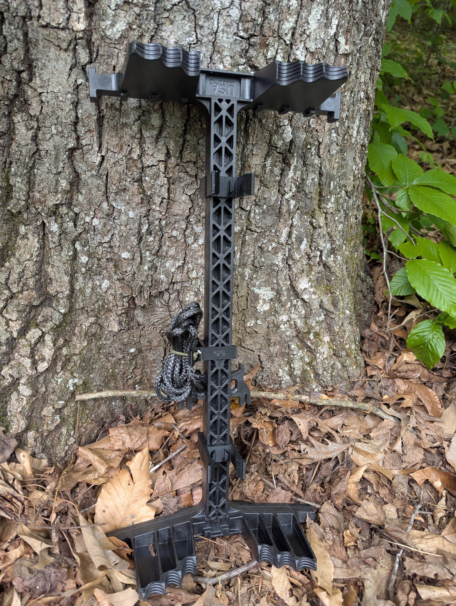 3D Hunting Solutions Latitude Carbon SS climbing sticks with Stick Wranglers climbing stick management system for secure, organized ascent.