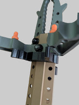 Set of Tethrd Skeletors Stick Wranglers by 3D Hunting Solutions, climbing stick management system with two stacked climbing sticks.