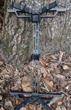 Set of XOP Hydro Stick Wranglers climbing stick management system by 3D Hunting Solutions, with two stacked climbing sticks.