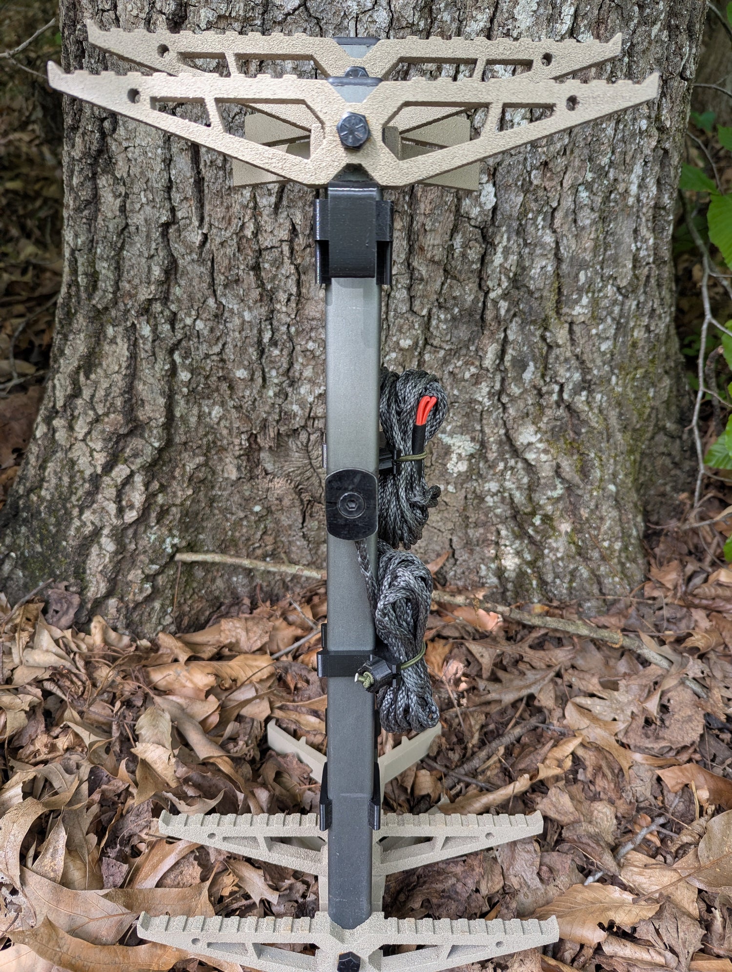 XOP X2 Stick Wranglers climbing stick management system with two climbing sticks for secure handling and organization.