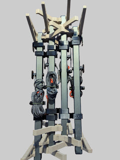 XOP X2 Stick Wranglers climbing stick management system with two climbing sticks from 3D Hunting Solutions, for secure outdoor ascent.