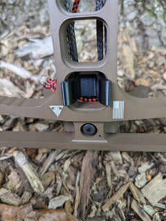 Climbing sticks with Trophyline Hyperlite Spool Bumpers from 3D Hunting Solutions, shown in a 2-pack for secure tree attachment.