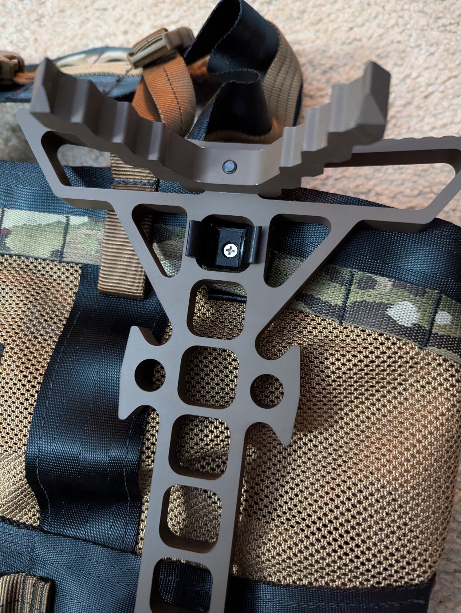 Trophyline Hyperlite Stick Caddy for saddle hunting, lightweight climbing stick accessory by 3D Hunting Solutions, mounted on a climbing stick.