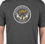 3DHS Antler Script T-Shirt by 3D Hunting Solutions, casual clothing with antler graphic and script design on front.