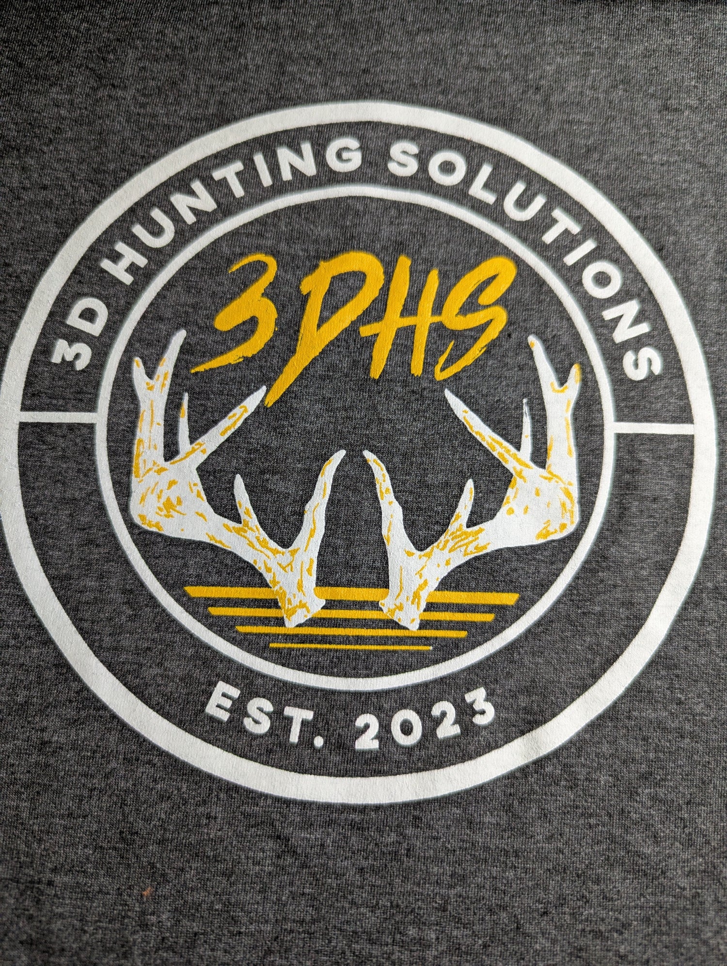 Black 3DHS Antler Script T-Shirt by 3D Hunting Solutions, featuring a stylish deer antler graphic and casual fit.
