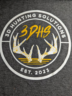 Black 3DHS Antler Script T-Shirt by 3D Hunting Solutions, featuring a stylish deer antler graphic and casual fit.