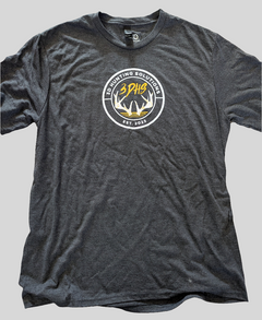 3D Hunting Solutions Antler Script T-Shirt, casual black clothing with white antler design on front, comfortable fit