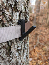 Angled gear hook for saddle hunting by 3D Hunting Solutions, designed to hold gear securely during hunting trips.