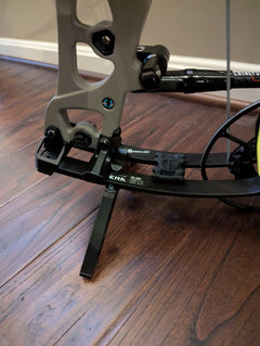 Split limb bow stand by 3D Hunting Solutions, featuring sturdy construction and support for hunting bows with split limbs.