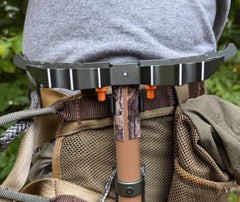 3D Hunting Solutions Tethrd One Stick Caddy for saddle hunting with durable fabric and adjustable strap for convenient gear storage