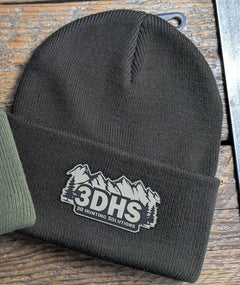 Brown 3DHS Mountain Beanie hat by 3D Hunting Solutions, featuring a snug fit and warm knit fabric for outdoor activities.