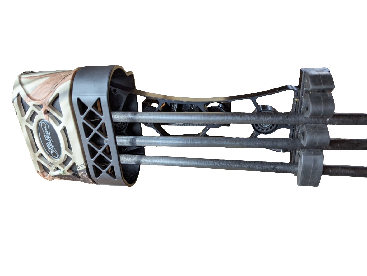 Mathews SpiderClaw LowPro Treestand Archery Quiver Caddy by 3D Hunting Solutions, designed for secure arrow and gear storage.