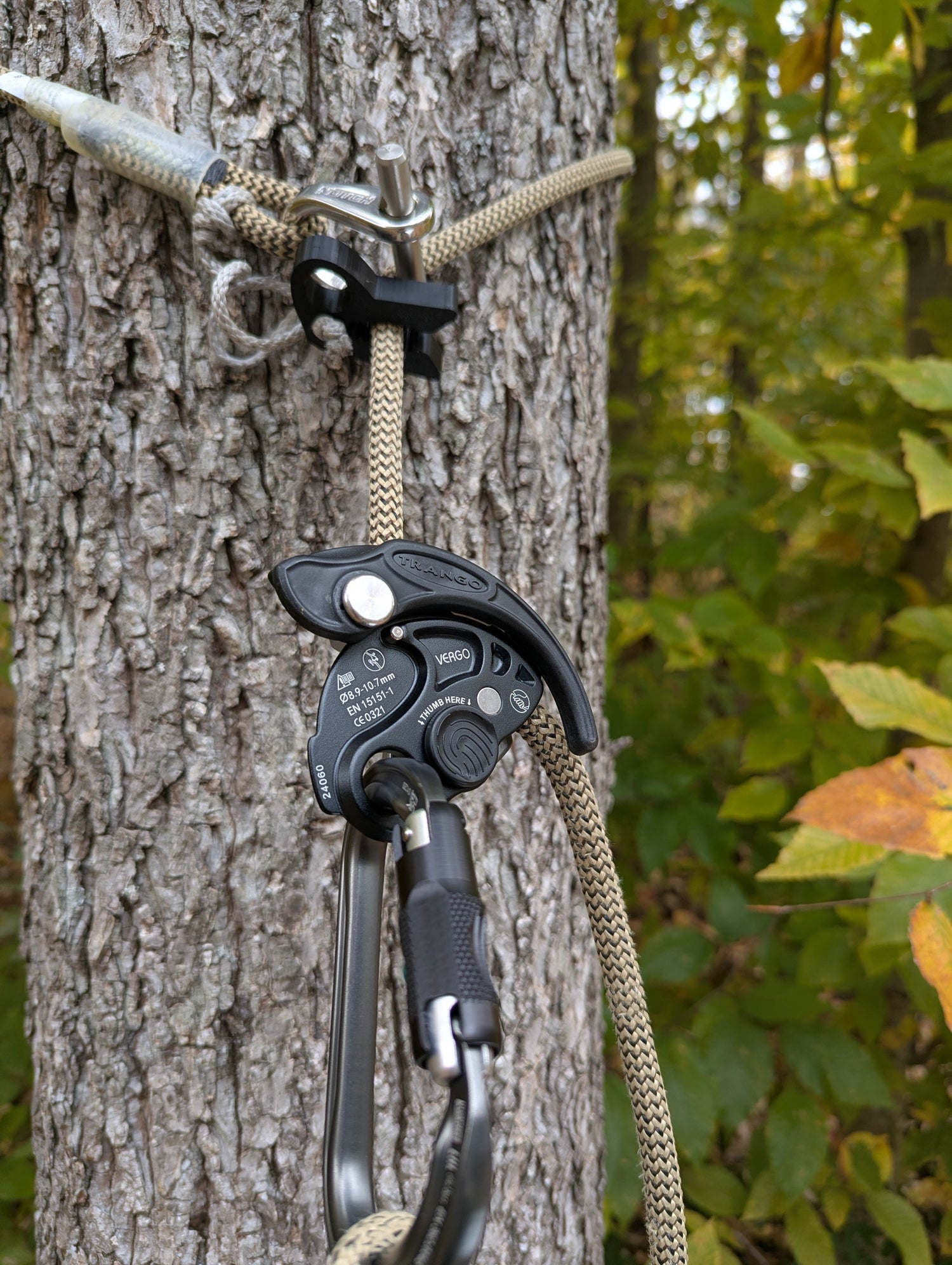 T-REX Tether Clip by 3D Hunting Solutions for mobile and saddle hunting, designed for secure one-sticking use.
