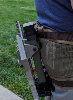 3D Hunting Solutions Saddle Platform Caddy for saddle hunting, with durable construction and secure attachment for gear storage.