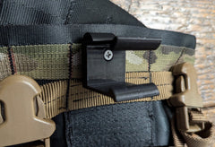 Vertical climbing stick Molle caddy for 1-inch square tubing, designed for saddle hunting by 3D Hunting Solutions.