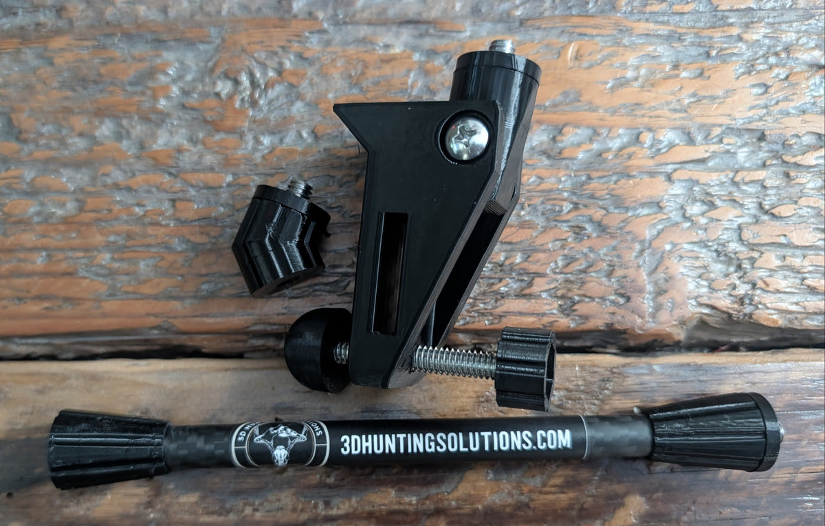 3D Hunting Solutions Blindside 360 camera mount attached to a hunting blind for 360-degree video capturing.