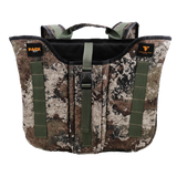 Twisted Iron Hunting Pack Rat DLX in camouflage, showing durable pack with multiple compartments and ergonomic straps for outdoor use.