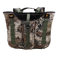 Twisted Iron Hunting Pack Rat DLX in camouflage, showing durable pack with multiple compartments and ergonomic straps for outdoor use.