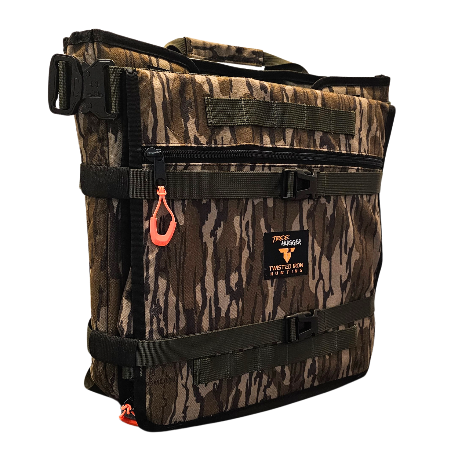 Tree Hugger by Twisted Iron Hunting in regular or mini size, shown in a natural setting with tree-hugging design details.