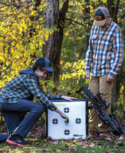 BIGshot Archery Ironman Kinetic 650 Ten Point Edition crossbow target for archery practice, shown with detailed target surface.
